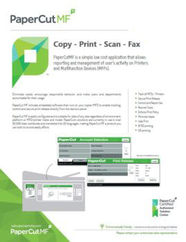 Ecoprintq Cover, Papercut MF, Davis & Davis Business Equipment, Houston, TX, Texas, Kyocera, Canon, HP