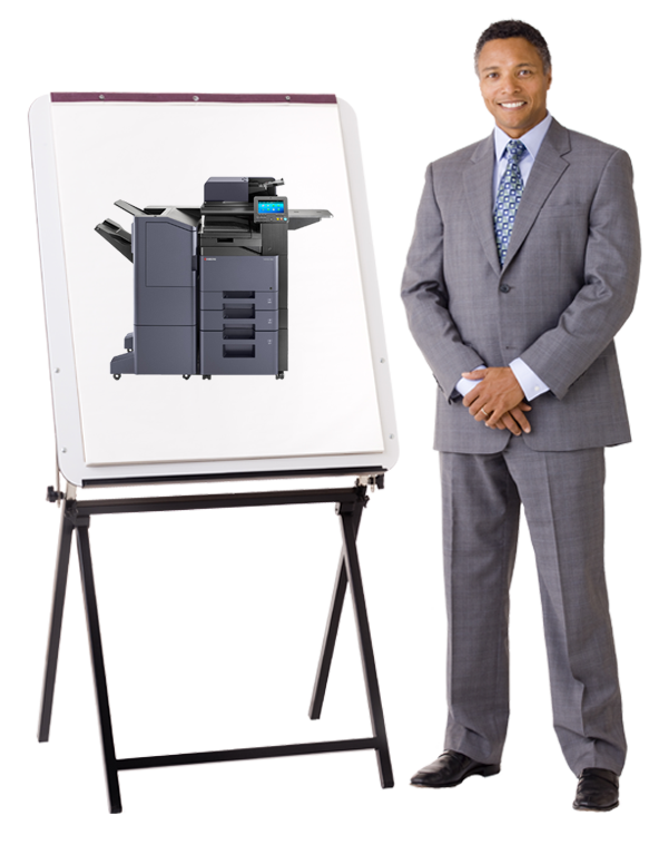 Taskalfa Working Businessman Easel Training Kyocera, Davis & Davis Business Equipment, Houston, TX, Texas, Kyocera, Canon, HP